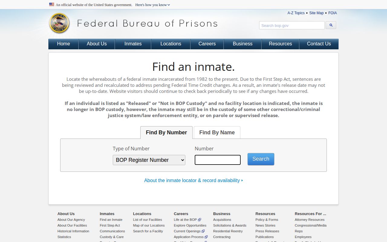 Decatur County wanted-fugitives research showing the federal BOP inmate locator, not a local wanted list